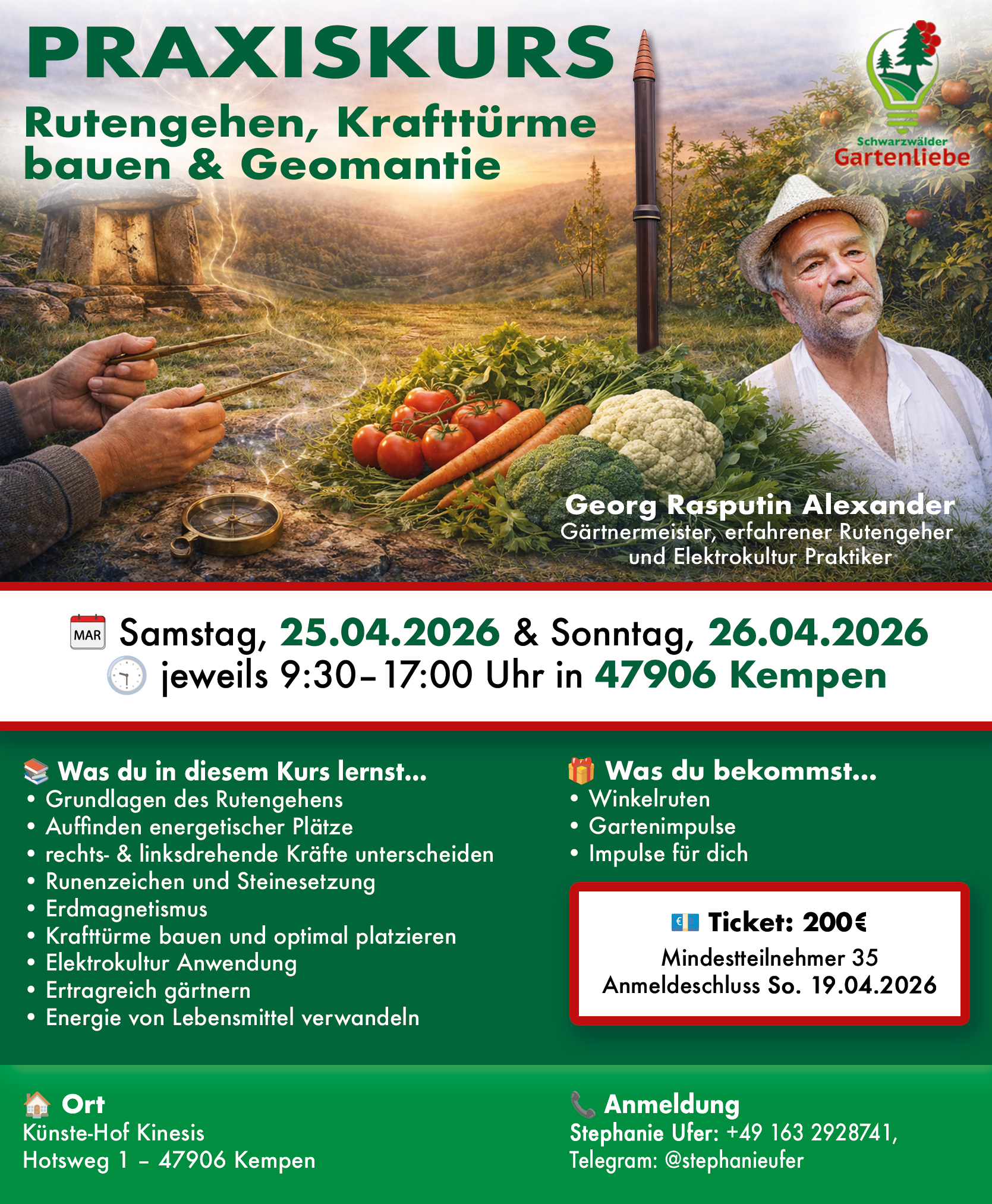 Praxisseminar Workshop zum Rutengehen