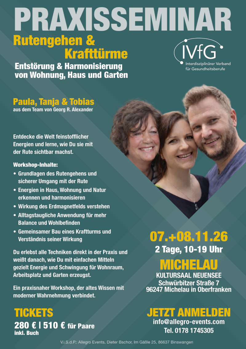 Praxisseminar Workshop Rutengehen und Geomantie