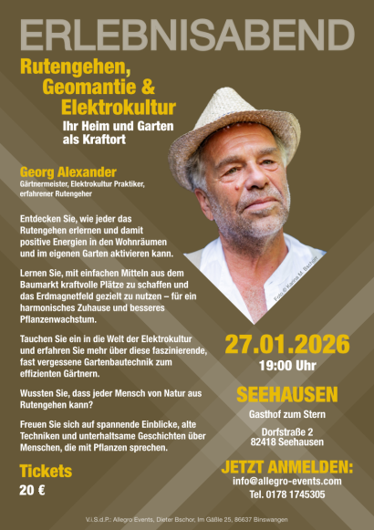Erlebnisabend Vortrag zum Rutengehen, Geomantie und Elektrokultur
